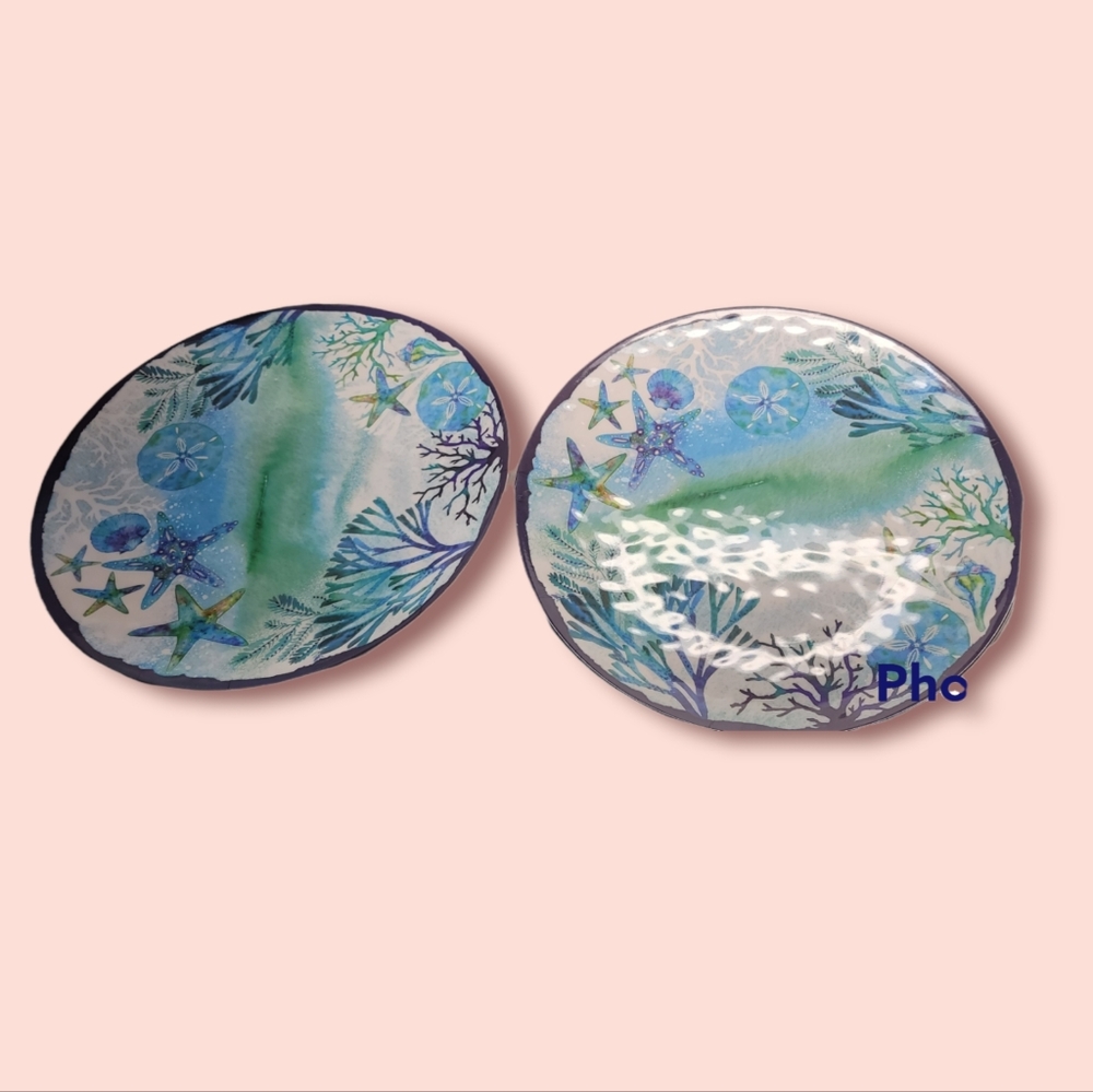 **2 LG COASTAL SEVERING PLATES OR FOR YOUR SUMMER DECOR**